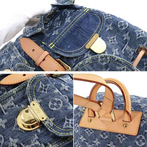 Louis Vuitton Monogram Denim Sac GM Backpack Rucksack Blue - Picture 8 of 10